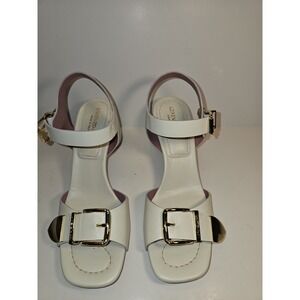 Lorenzo-mari Made In Italian Leather Designer White Sandals Women's Size 8